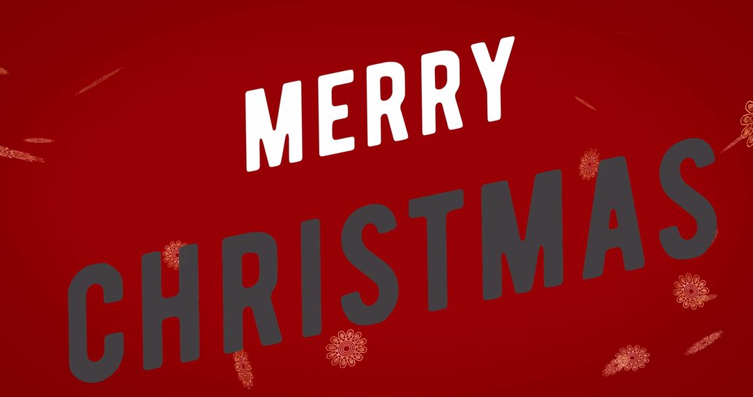 Vibrant Christmas Greeting on Red Background with Snowflakes