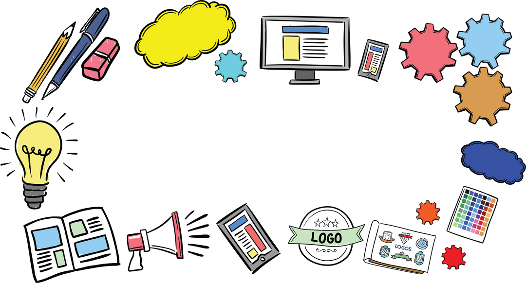 Transparent Creative Workflow Symbols and Icons Set - Download Free Stock Images Pikwizard.com