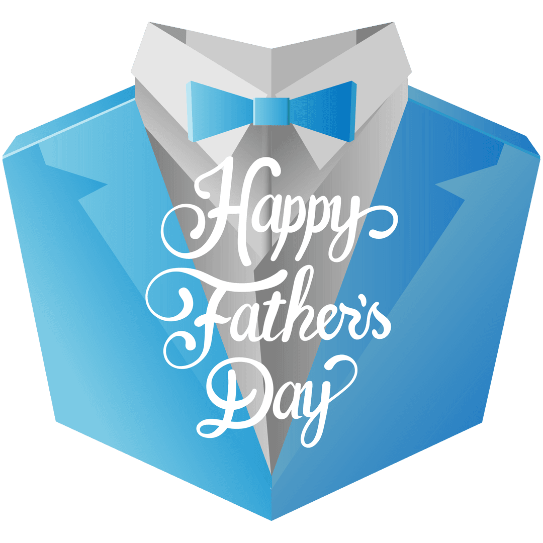 Happy Father's Day Message on Transparent Suit and Bow Tie Background