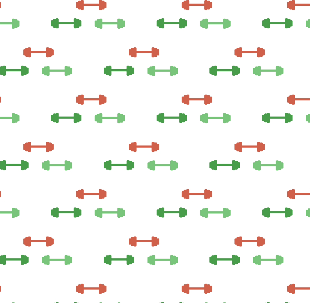 Red Green Dumbbell Pattern on Transparent Background