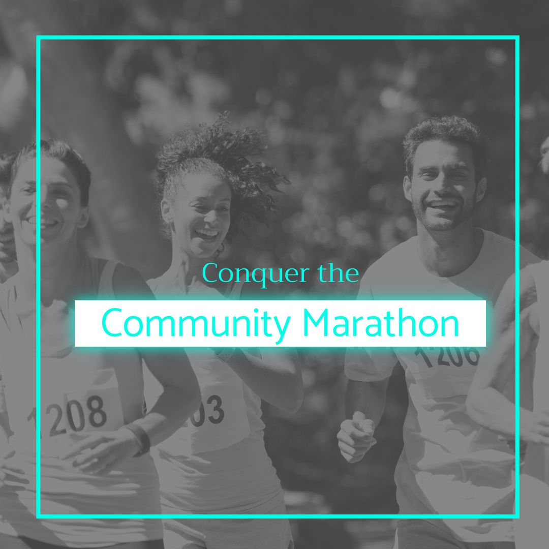 Happy Group Running Community Marathon Together