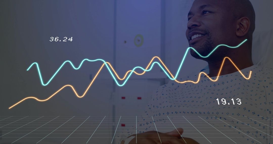 Healthcare Data Analytics With Focused Male Patient in Clinic