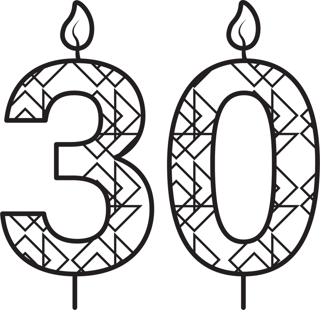 Transparent Birthday Candle Outline Celebrating Thirtieth - Download Free Stock Images Pikwizard.com