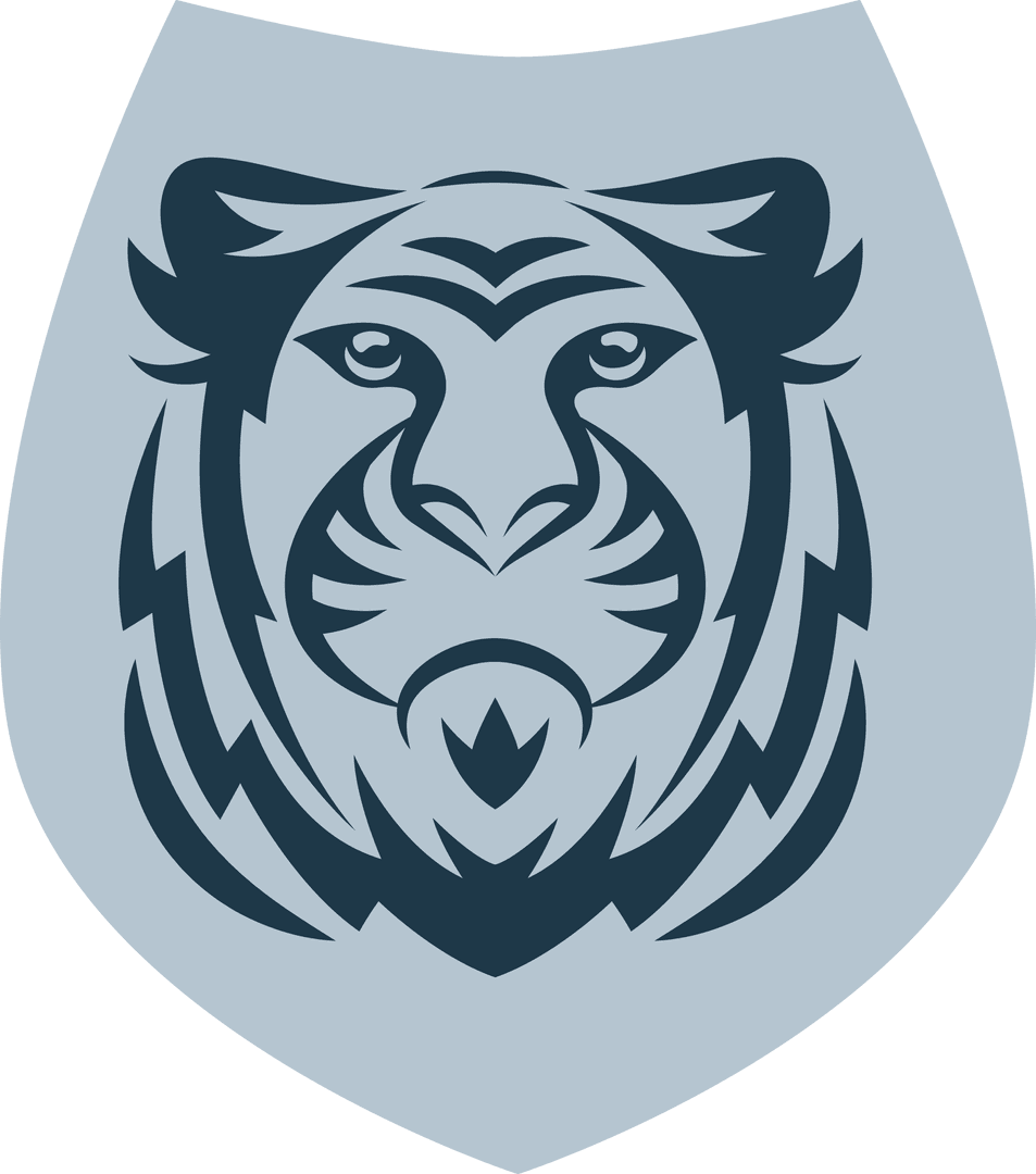 Stylized Vector Tiger Face on Transparent Background