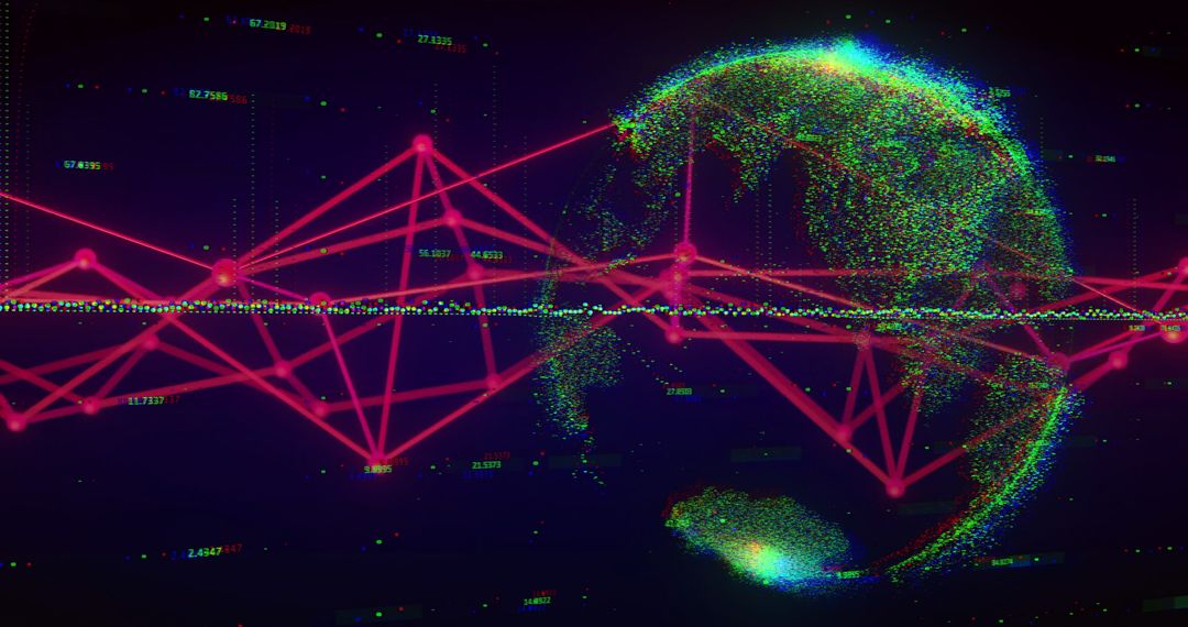 Digital Network Connections Forming Futuristic Globe