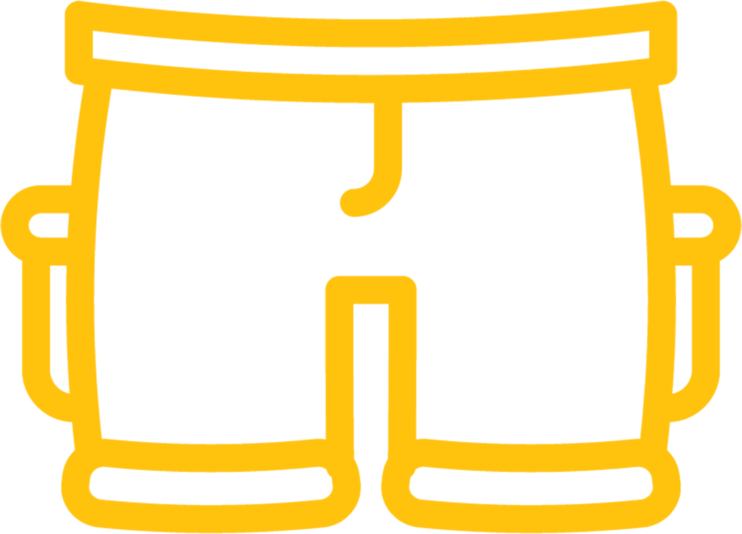 Yellow Shorts Icon with Transparent Background for Fashion Design