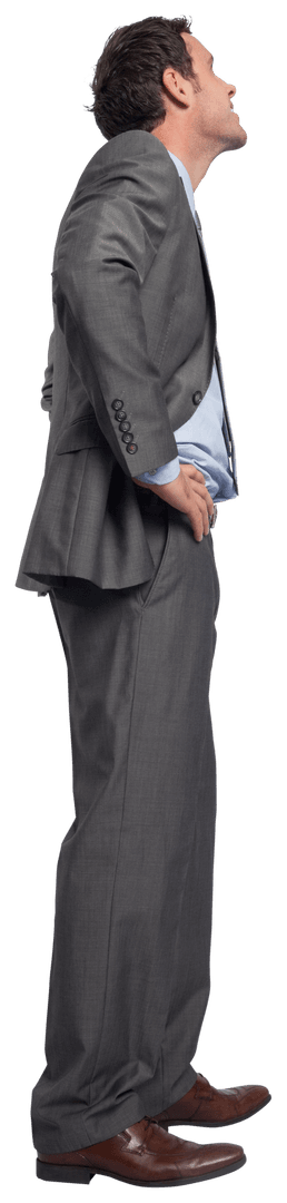 Transparent Businessman Laughing with Confidence