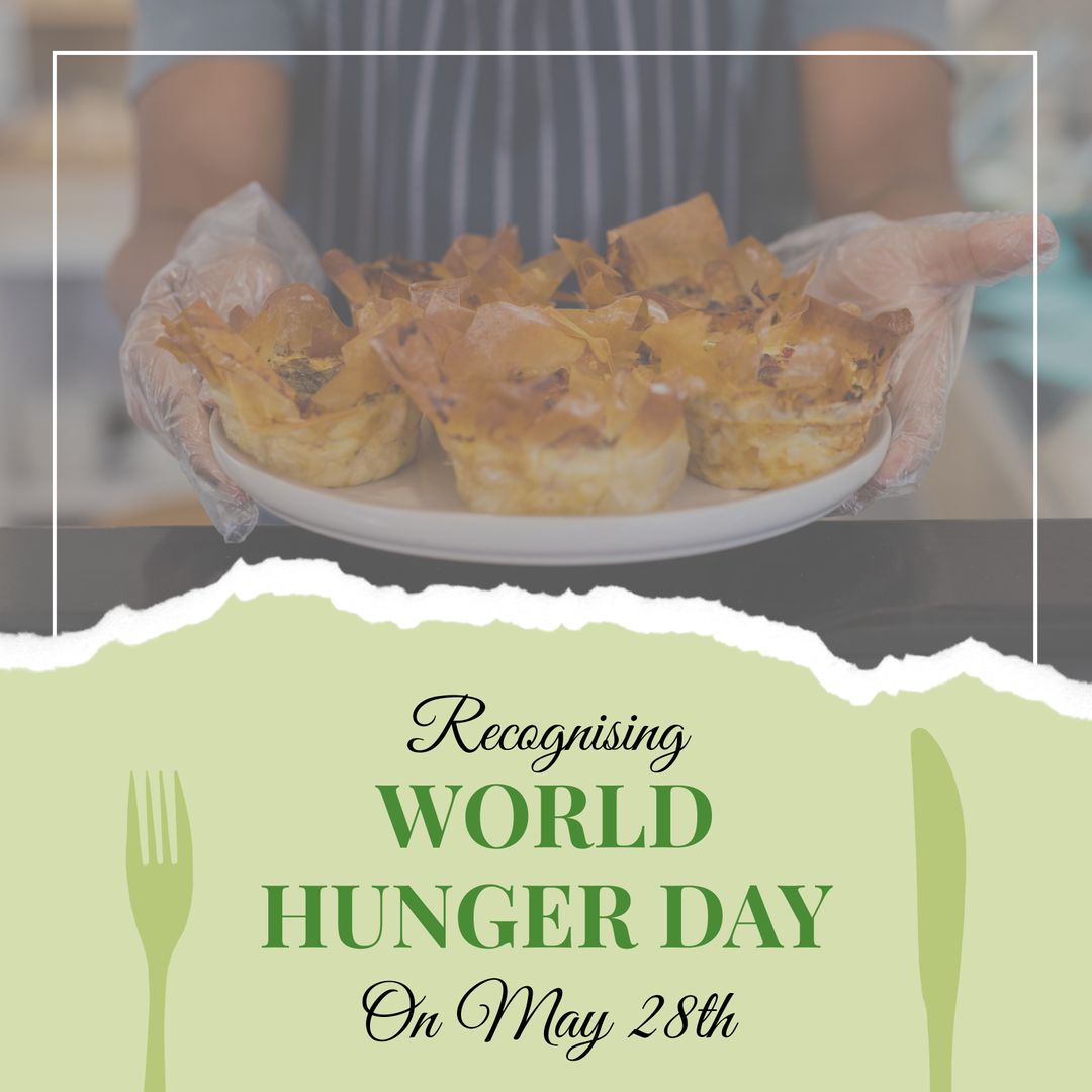 World Hunger Day Awareness Message with Pastries