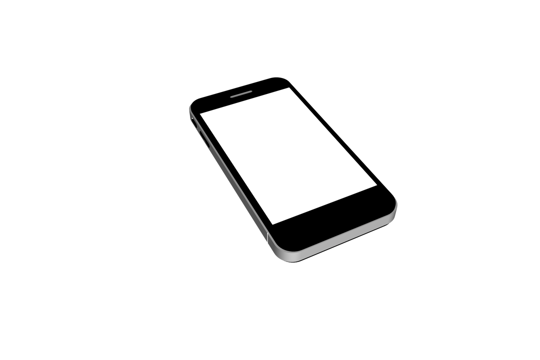 Side view illustration of smartphone with blank screen on transparent background - Download Free Stock Images Pikwizard.com