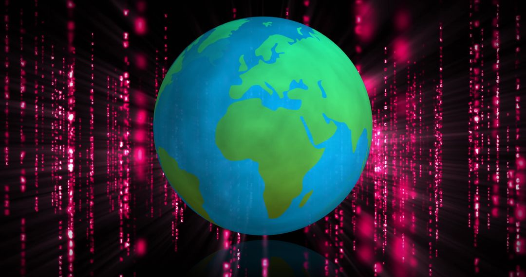 Digital Globe with Data Streams, Global Technology Concept