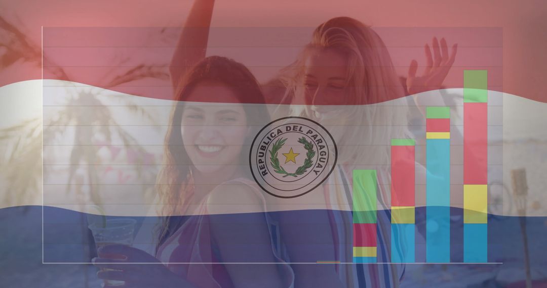 Celebration with Paraguayan Flag and Vacation Vibes