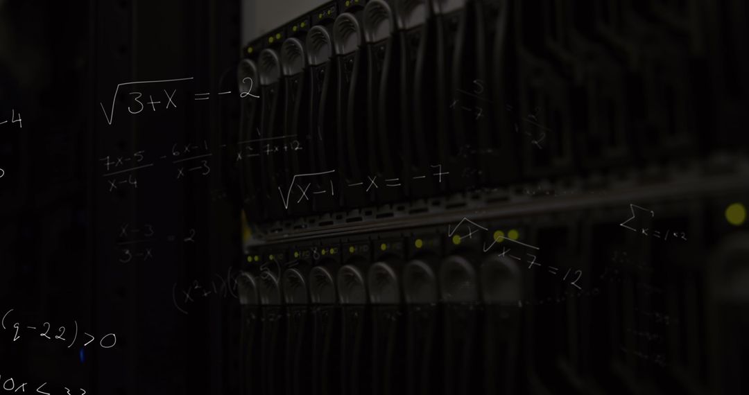 Mathematical Equations Overlaying Advanced Technology System