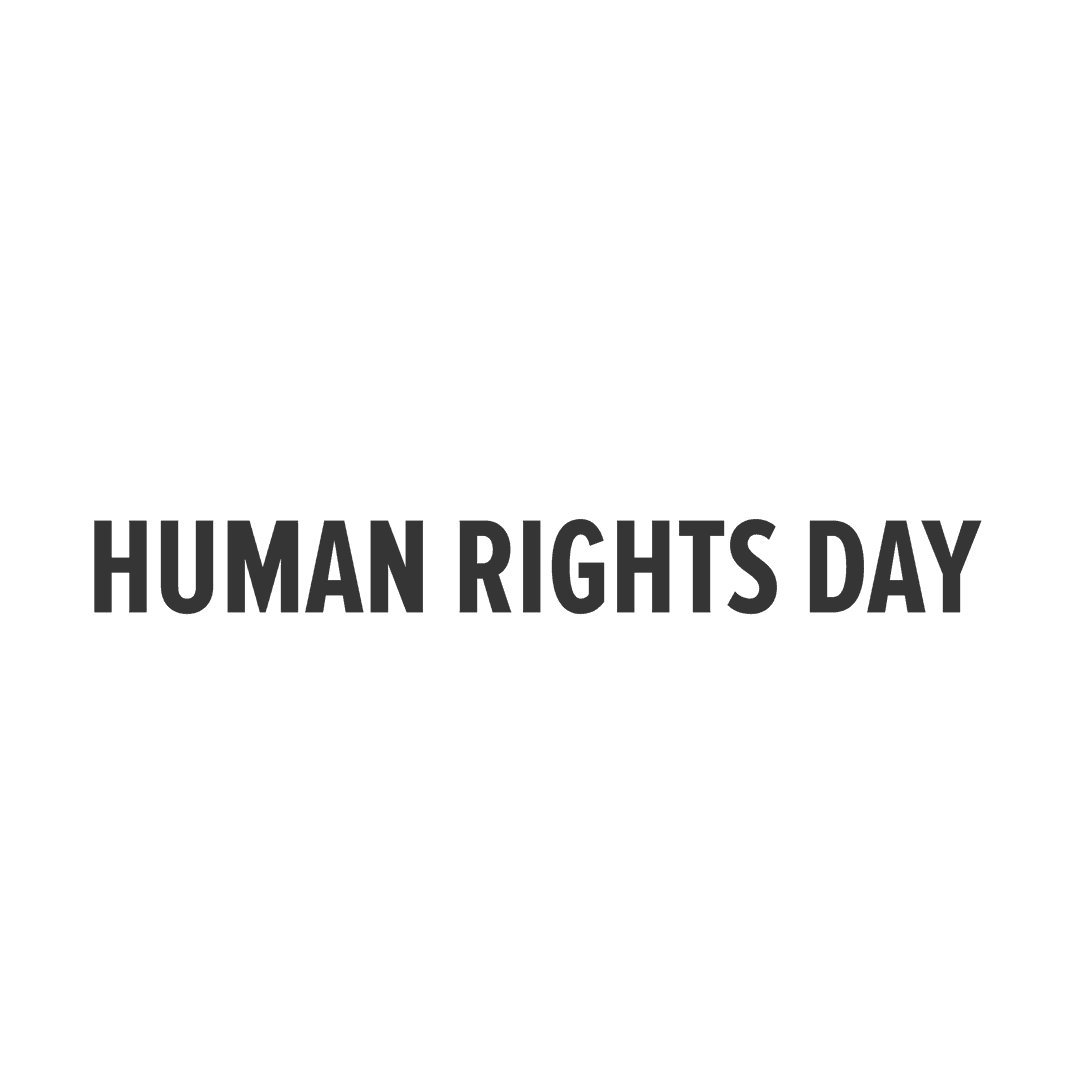 Transparent Human Rights Day Text in Black