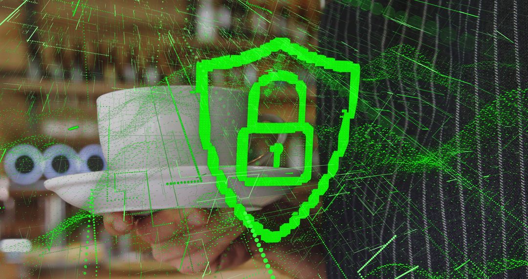 Cybersecurity Concept with Green Digital Lock and Hacking Background - Free Images, Stock Photos and Pictures on Pikwizard.com