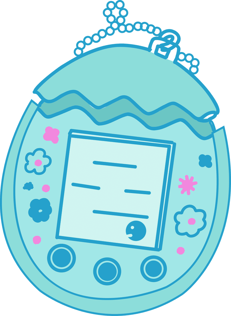 Vector Transparent Aqua Pet Pendant with Beads and Floral Accents