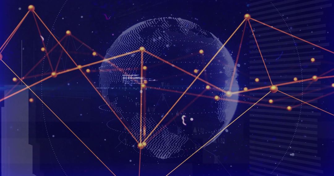 Global Network Connections with Futuristic Digital Globe