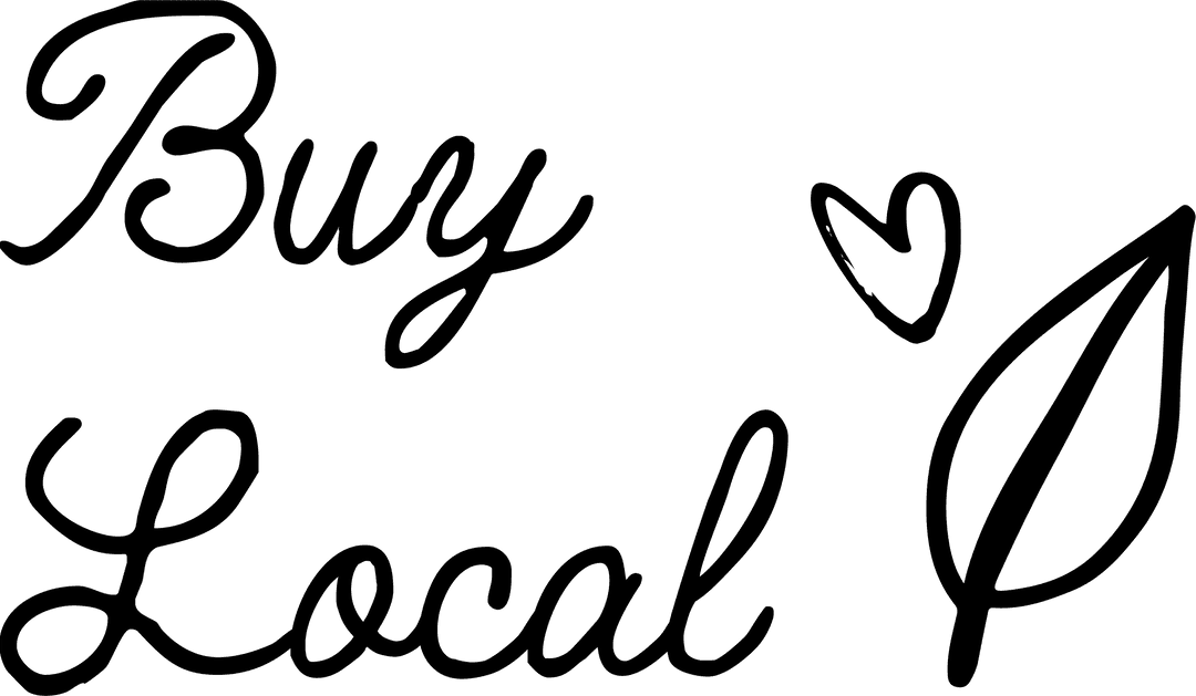 Transparent Buy Local Text Illustration for Shopping Promotion