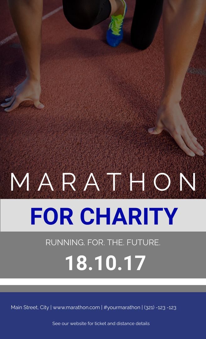 Charity Marathon Promotion with Runner on Track - Download Free Stock Templates Pikwizard.com