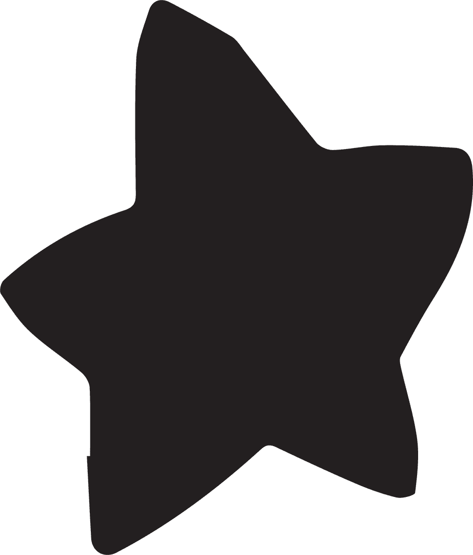 Black Star Silhouette on Transparent Background for Holidays