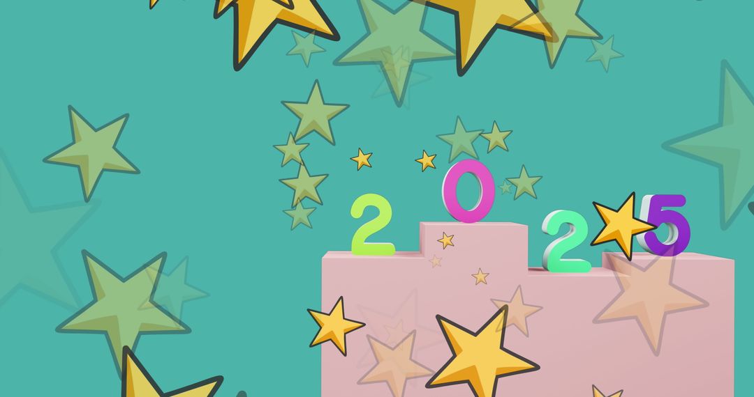 Festive New Year's Celebration with Colorful 2025 Theme