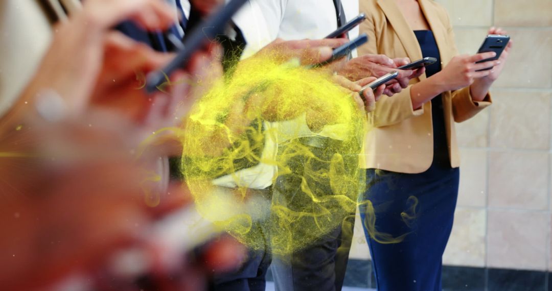 Business Professionals Using Smartphones in Modern Collaboration