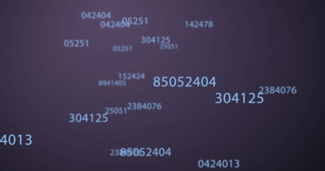 Dynamic Floating Numbers on Purple Technology Background