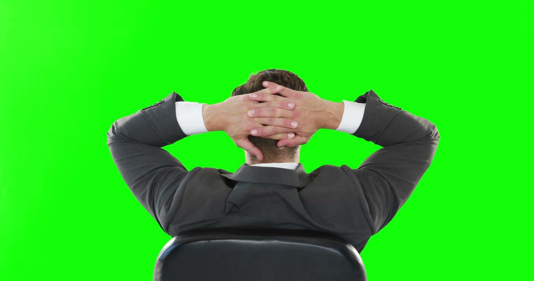 Businessman Relaxing in Office Chair with Green Screen Background - Free Images, Stock Photos and Pictures on Pikwizard.com