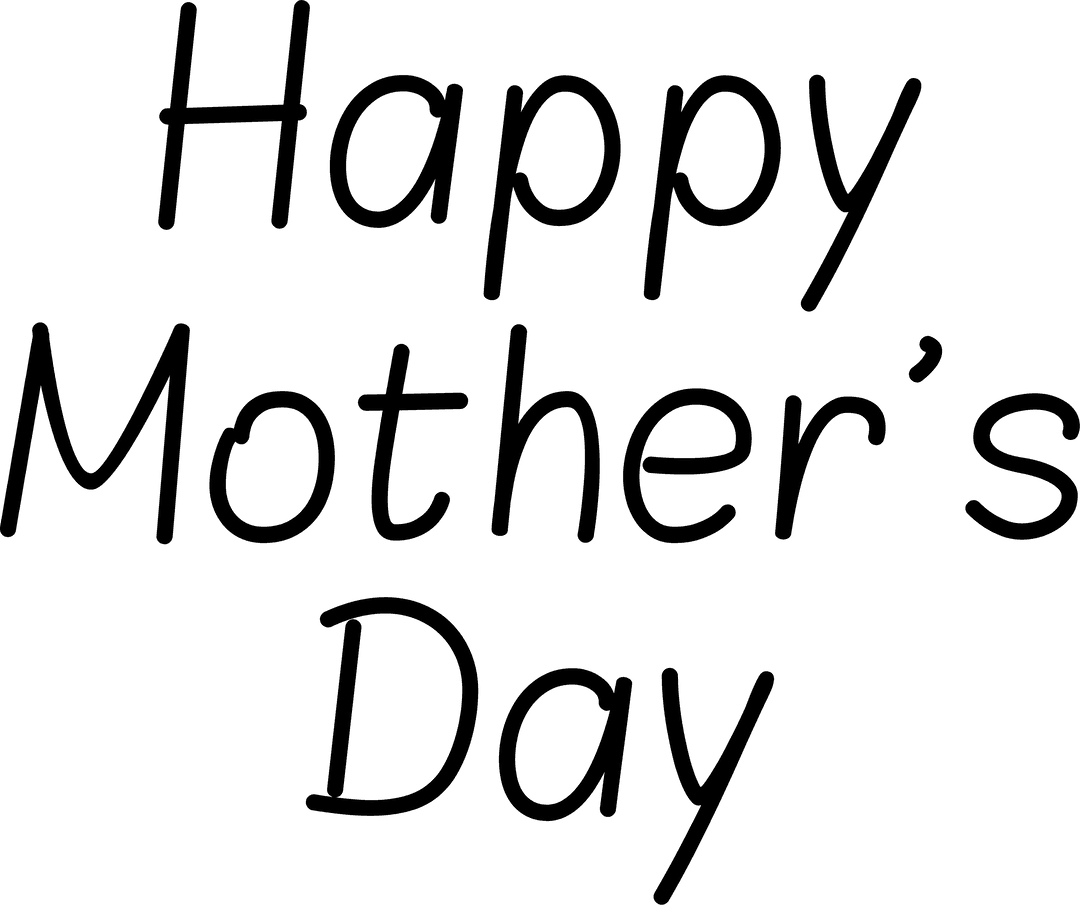 Elegant Transparent Happy Mother's Day Text Design