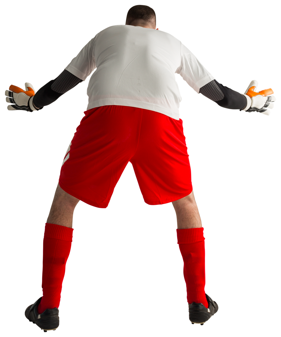 Transparent Image of Goalkeeper in Red and White Ready to Catch Ball - Download Free Stock Images Pikwizard.com