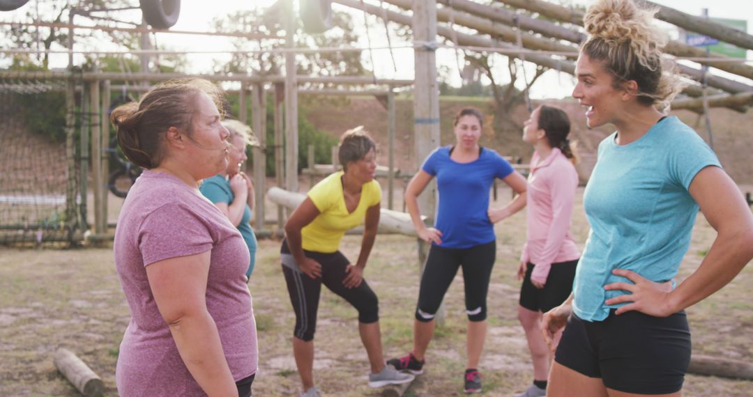 Group of Women Exercising Together Outdoors in Fitness Training Session - Free Images, Stock Photos and Pictures on Pikwizard.com