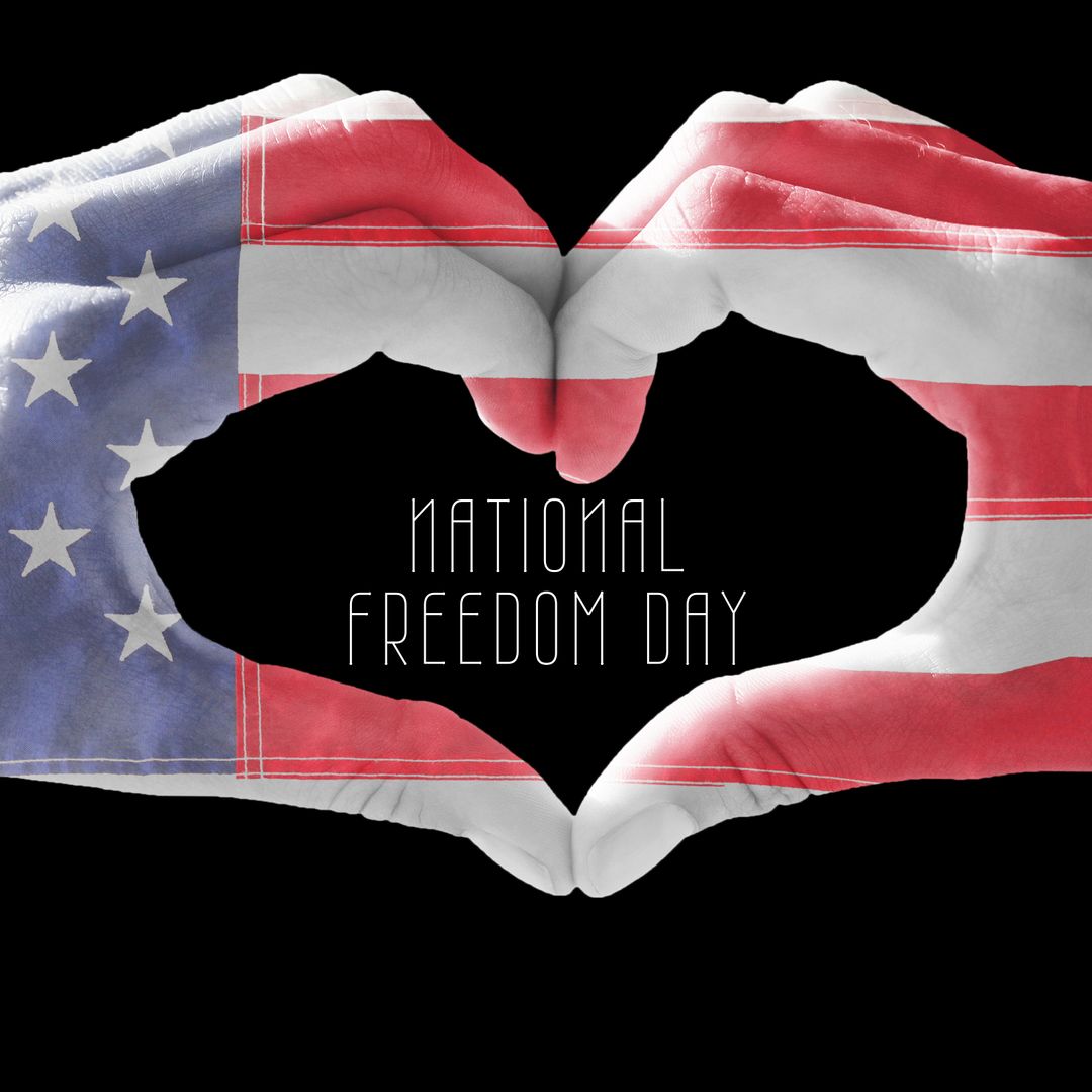 Hands Forming Heart with American Flag Symbolizing Unity