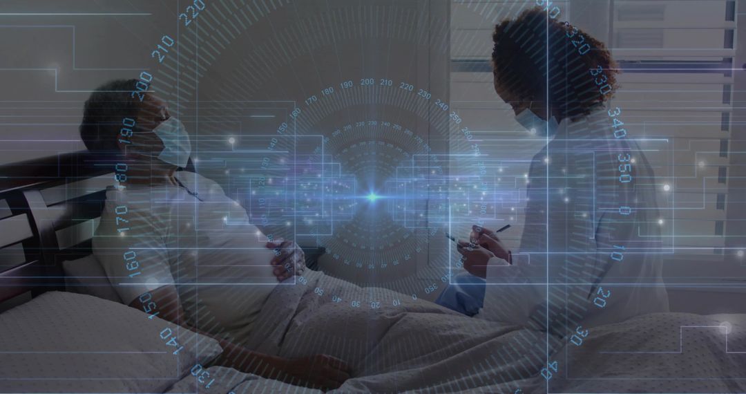 Healthcare Innovation: Nurse Using Technology for Patient Monitoring