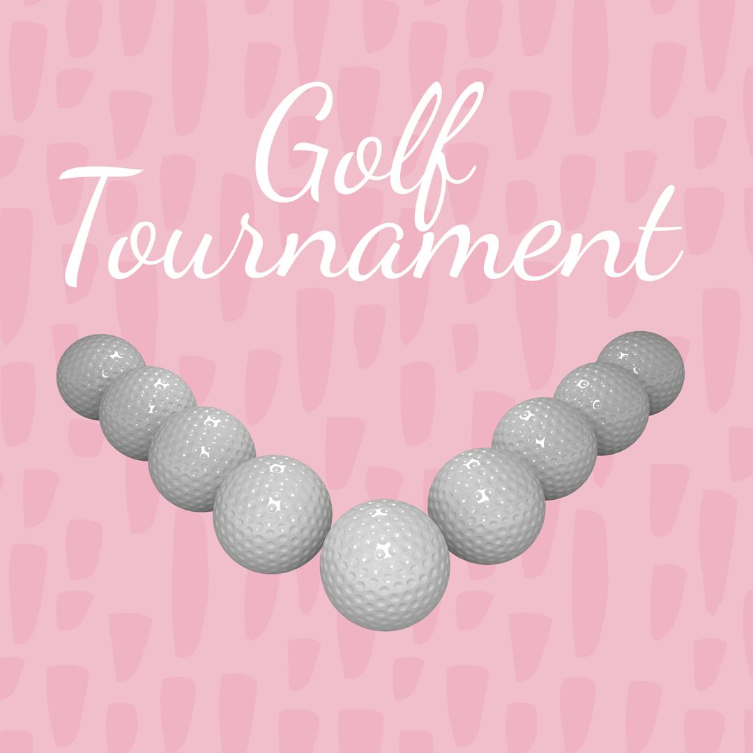 Golf Tournament Promotion on Pink Background