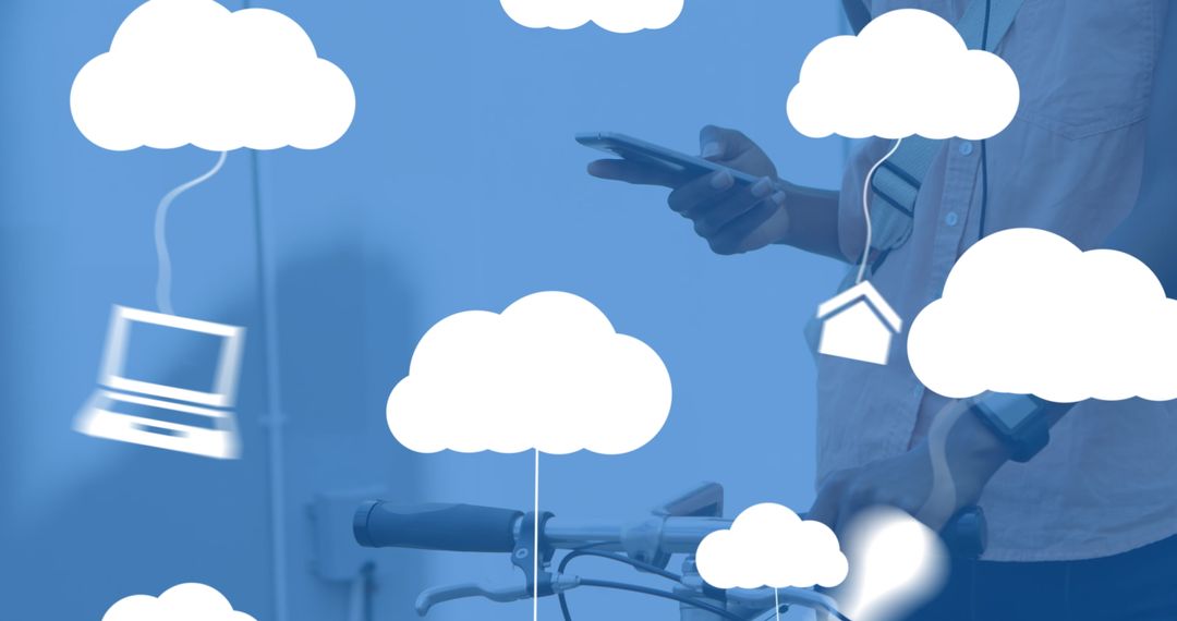 Digital Data Cloud Storage Concept with Smartphone