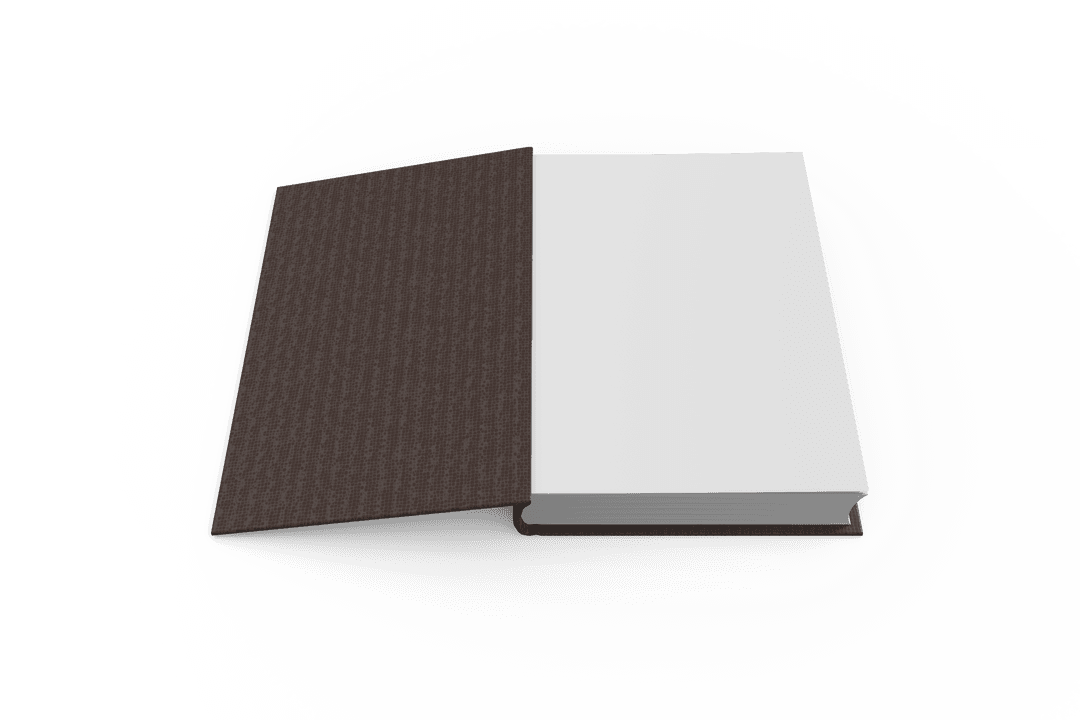 Open book with blank page on transparent background