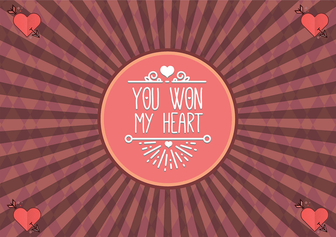 Transparent Love Message Graphic with Heart Design Elements