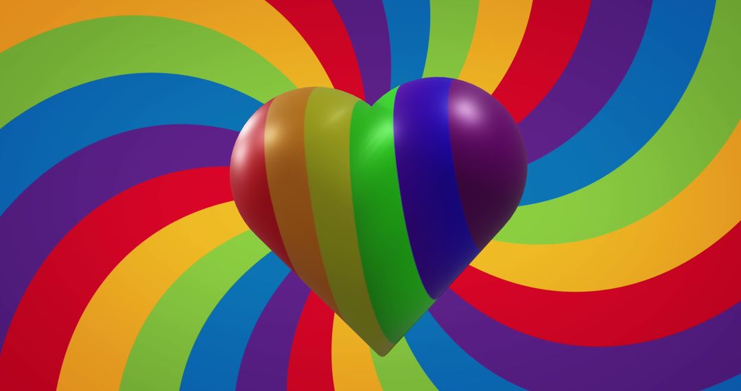 Colorful Rainbow Heart Symbolizing LGBTQ+ Pride and Equality