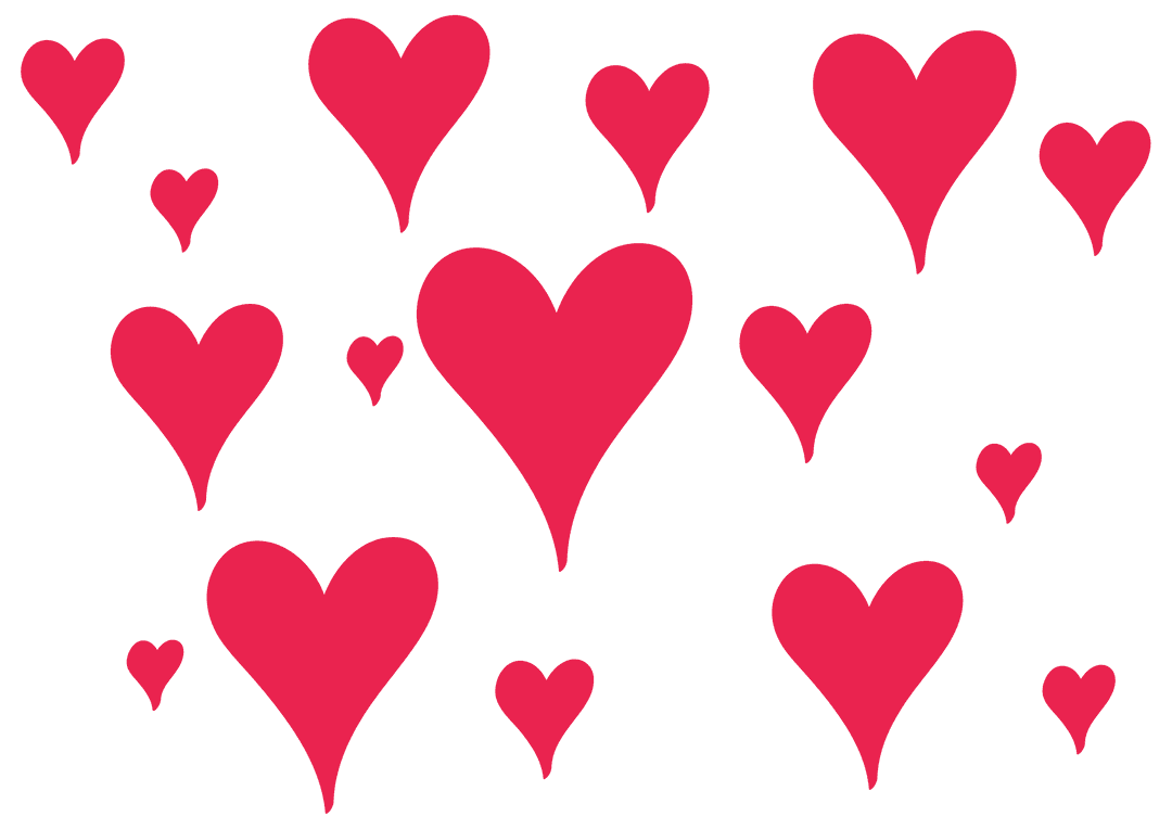Transparent Red Hearts for Valentine's Graphics Design