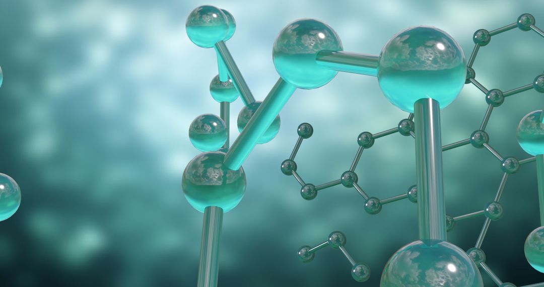 3D Molecular Structure on Blurred Grey Background