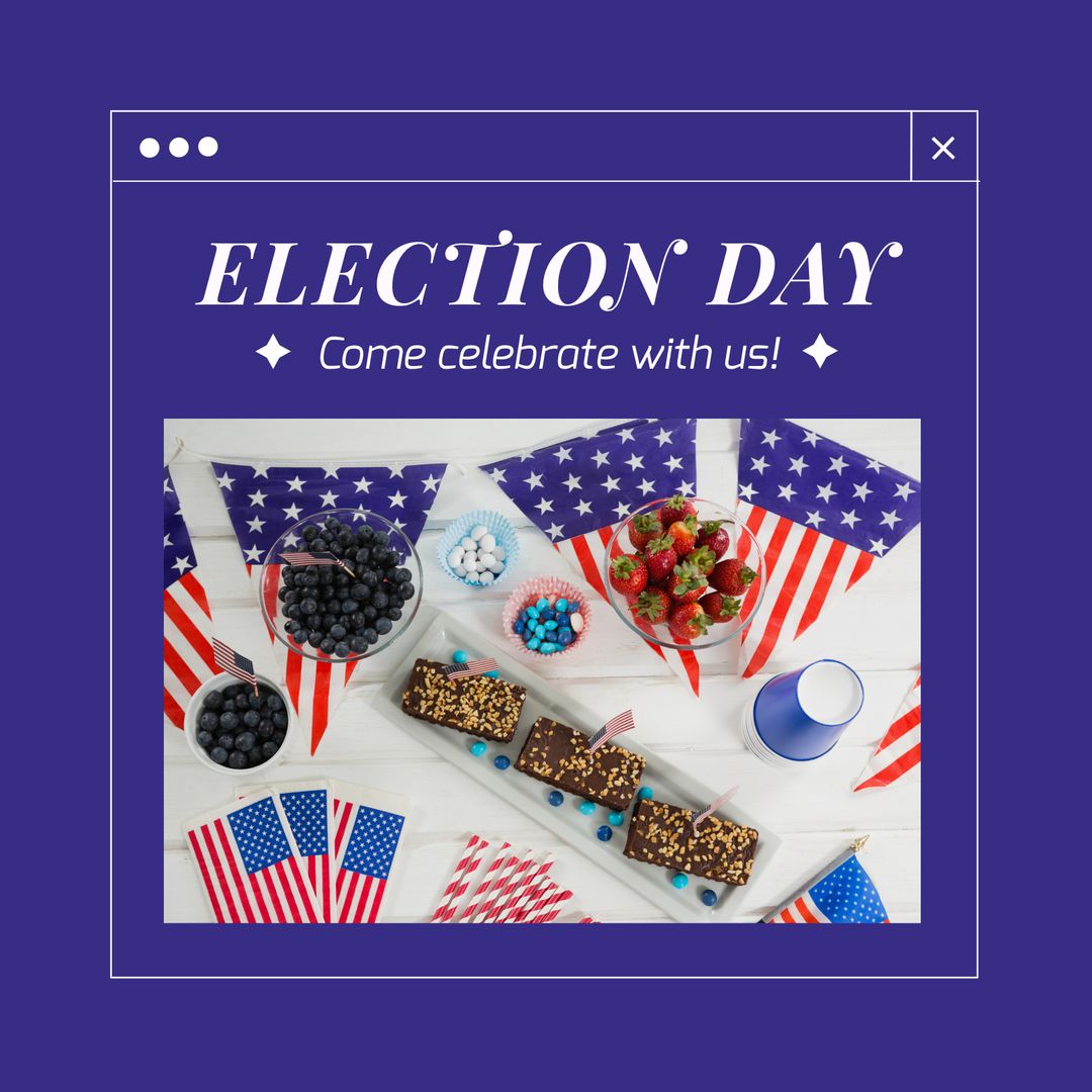 Patriotic Election Day Celebration with Snacks and Desserts