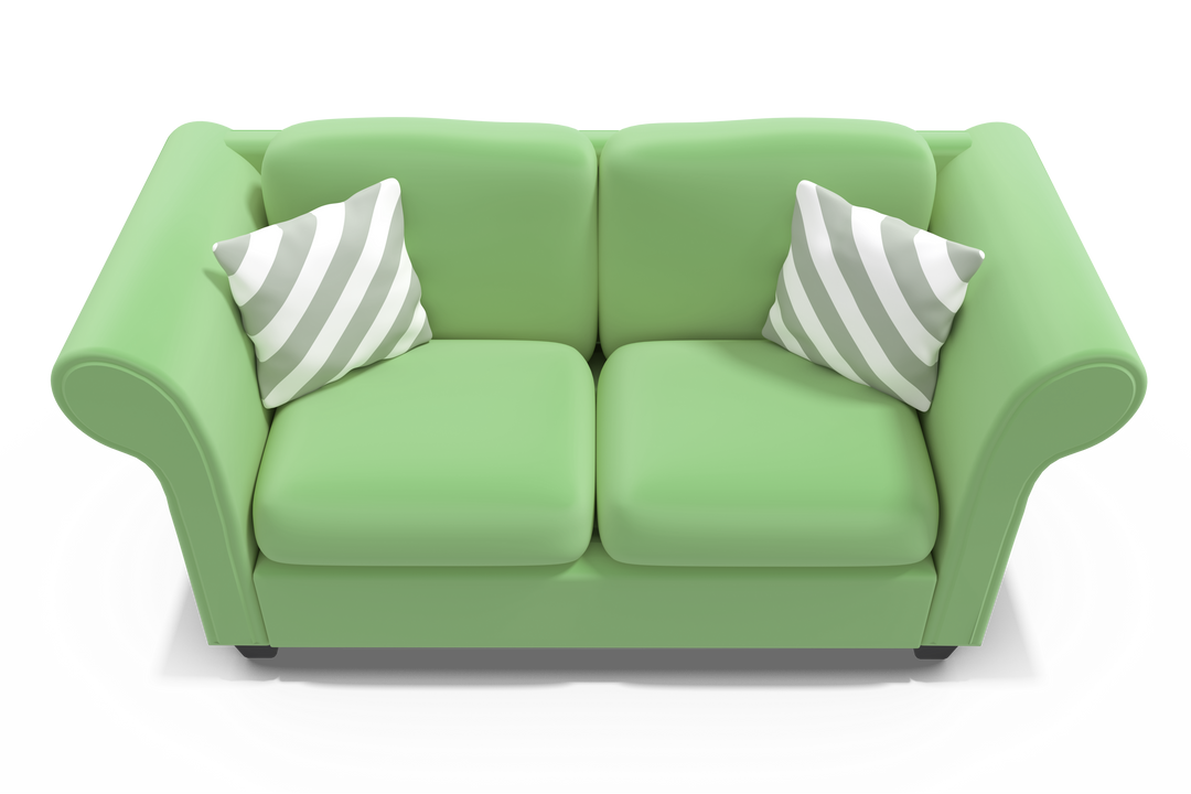 Green Sofa with Cushions on Transparent Background - Download Free Stock Images Pikwizard.com