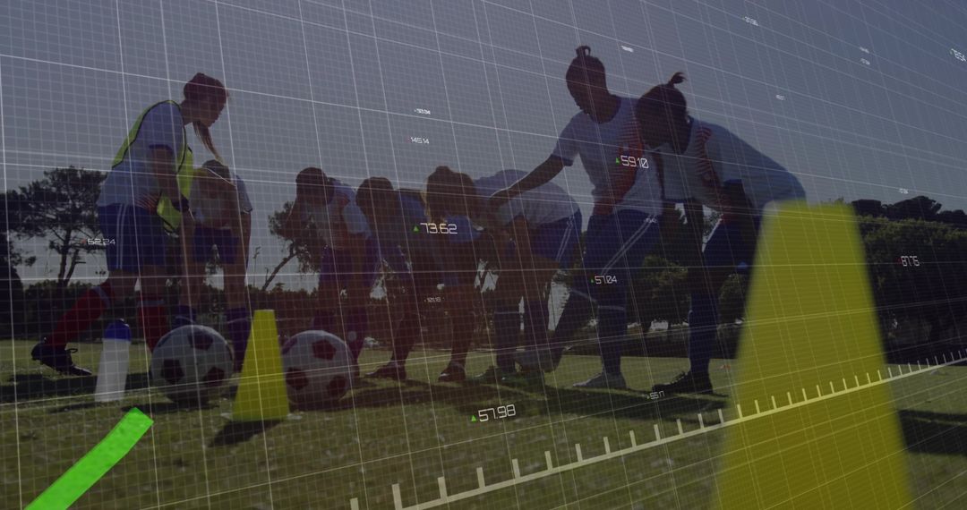 Strategic Soccer Practice with Data Analysis Overlay