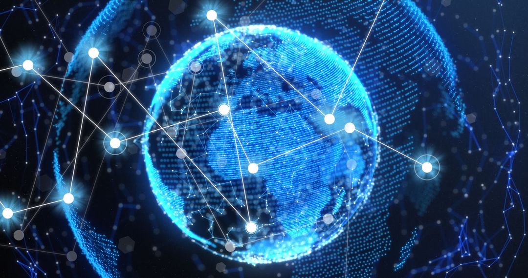 Digital Globe with Network Connections Illustrating Global Connectivity