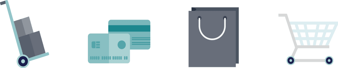 Transparent Shopping and Retail Icons Set