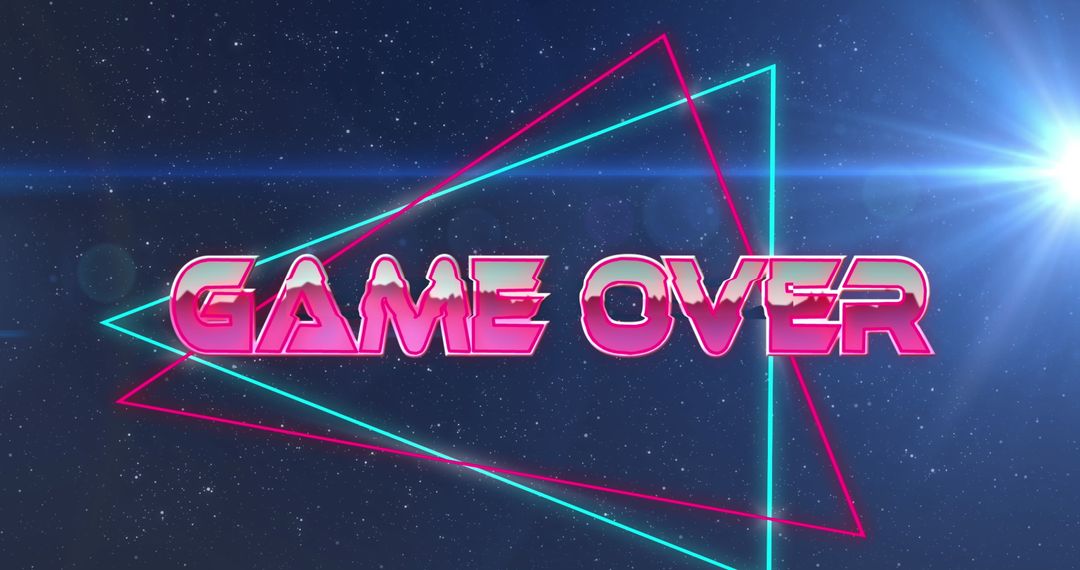 Retro Futuristic Game Over Neon Text Animation
