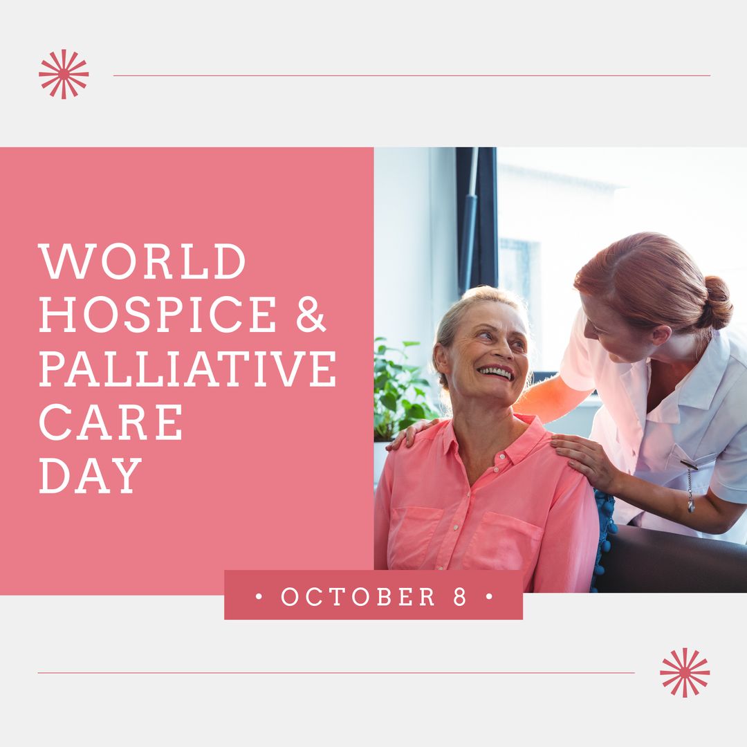 Celebrating World Hospice and Palliative Care Day with Compassionate Nurse and Senior Woman - Download Free Stock Templates Pikwizard.com