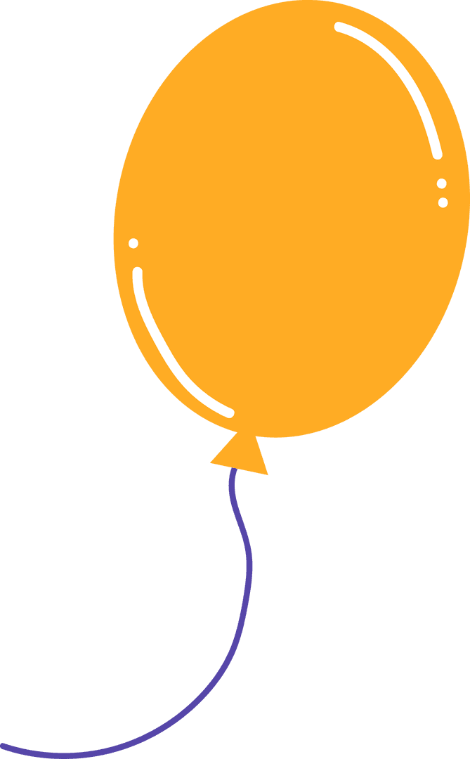 Orange Balloon Glossy Highlights Transparent Minimal Design