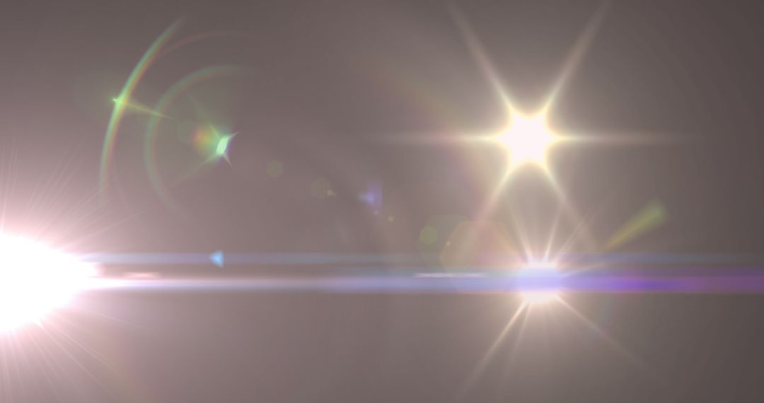 Dynamic Lens Flare Lighting on Gray Background
