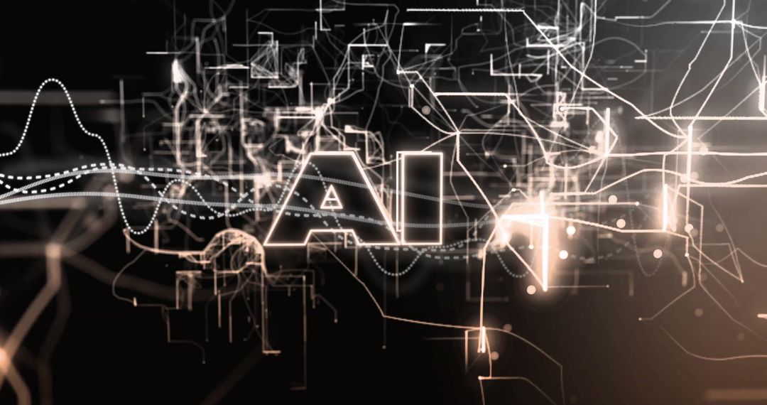 Futuristic AI Concept with Digital Connections and Data Networks