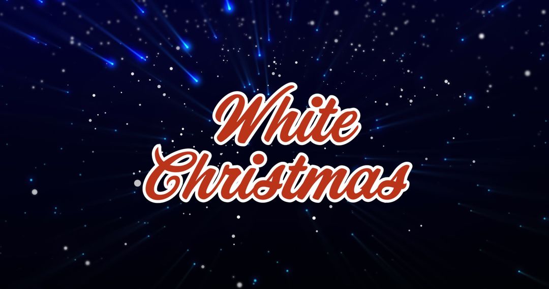 White Christmas Festive Typography with Falling Snow Animation